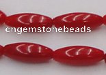 CCB136 15.5 inches 5*12mm rice red coral beads strand wholesale