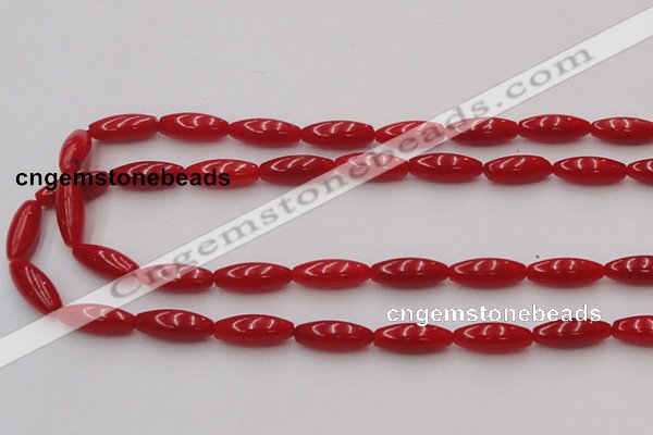 CCB136 15.5 inches 5*12mm rice red coral beads strand wholesale