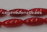 CCB137 15.5 inches 5*13mm rice red coral beads strand wholesale