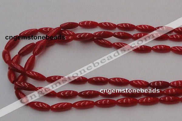 CCB137 15.5 inches 5*13mm rice red coral beads strand wholesale