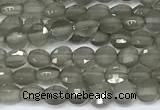 CCB1373 15 inches 4mm faceted coin grey moonstone beads