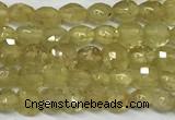 CCB1379 15 inches 4mm faceted coin golden rutilated quartz beads