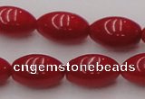 CCB138 15.5 inches 7*11mm rice red coral beads strand wholesale