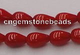 CCB140 15.5 inches 5*8mm teardrop red coral beads wholesale