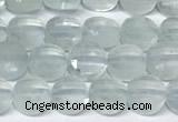 CCB1401 15 inches 6mm faceted coin aquamarine beads