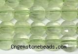 CCB1403 15 inches 6mm faceted coin prehnite beads