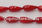 CCB141 15.5 inches 5*11mm teardrop red coral beads wholesale