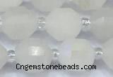 CCB1450 15 inches 9mm - 10mm faceted AB-color white phantom beads