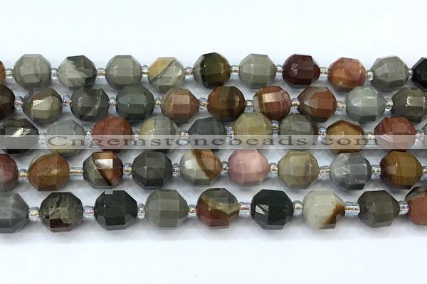 CCB1465 15 inches 9mm - 10mm faceted American picture beads