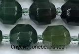 CCB1472 15 inches 9mm - 10mm faceted moss agate beads