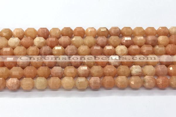 CCB1504 15 inches 7mm - 8mm faceted peach calcite beads