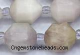 CCB1525 15 inches 9mm - 10mm faceted kunzite gemstone beads