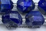 CCB1540 15 inches 11mm - 12mm faceted lapis lazuli beads