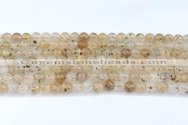 CCB1550 15 inches 6mm round mica quartz beads