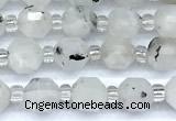 CCB1562 15 inches 5mm - 6mm faceted white moonstone beads