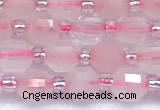 CCB1584 15 inches 5mm - 6mm faceted rose quartz beads