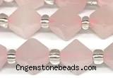 CCB1602 15 inches 10mm faceted rose quartz beads