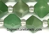 CCB1613 15 inches 10mm faceted green aventurine beads