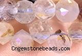 CCB1631 15 inches 6mm faceted teardrop pink quartz beads