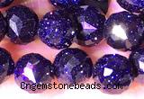 CCB1662 15 inches 6mm faceted teardrop blue goldstone beads