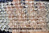 CCB1701 15 inches 6mm faceted coin white crystal beads