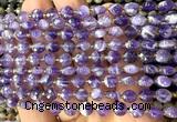 CCB1704 15 inches 6mm faceted coin dogtooth amethyst beads