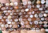 CCB1711 15 inches 6mm faceted coin red quartz beads wholesale
