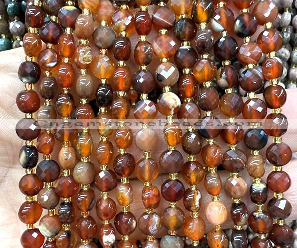 CCB1732 15 inches 6mm faceted coin dream agate beads