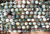 CCB1738 15 inches 6mm faceted coin tree agate beads