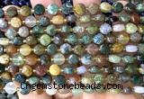 CCB1740 15 inches 6mm faceted coin Indian agate beads