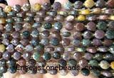 CCB1742 15 inches 6mm faceted coin ocean agate beads