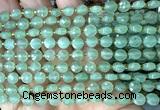 CCB1762 15 inches 6mm faceted coin green aventurine jade beads