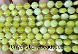 CCB1770 15 inches 6mm faceted coin lemon jade beads