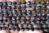 CCB1782 15 inches 6mm faceted coin brecciated jasper beads
