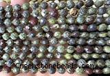 CCB1785 15 inches 6mm faceted coin dragon blood jasper beads