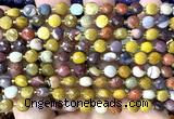 CCB1811 15 inches 6mm faceted coin mookaite gemstone beads
