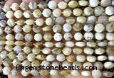 CCB1821 15 inches 6mm faceted coin yellow opal gemstone beads