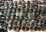CCB1827 15 inches 6mm faceted coin golden obsidian beads