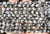 CCB1829 15 inches 6mm faceted coin snowflake obsidian beads