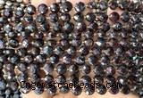 CCB1831 15 inches 6mm faceted coin red garnet gemstone beads