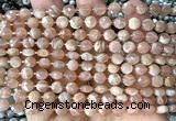 CCB1833 15 inches 6mm faceted coin moonstone gemstone beads