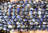 CCB1840 15 inches 6mm faceted coin sodalite beads wholesale
