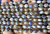 CCB1843 15 inches 6mm faceted coin sunset dumortierite beads