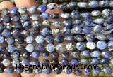 CCB1844 15 inches 6mm faceted coin dumortierite beads