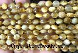 CCB1850 15 inches 6mm faceted coin golden tiger eye beads