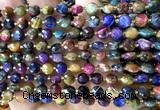 CCB1854 15 inches 6mm faceted coin colorful tiger eye beads