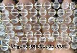 CCB1901 15 inches 8mm faceted coin white crystal beads