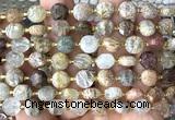 CCB1911 15 inches 8mm faceted coin phantom quartz beads