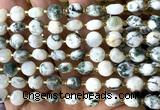 CCB1933 15 inches 8mm faceted coin tree agate beads wholesale