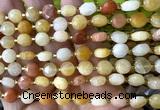 CCB1956 15 inches 8mm faceted coin yellow jade beads